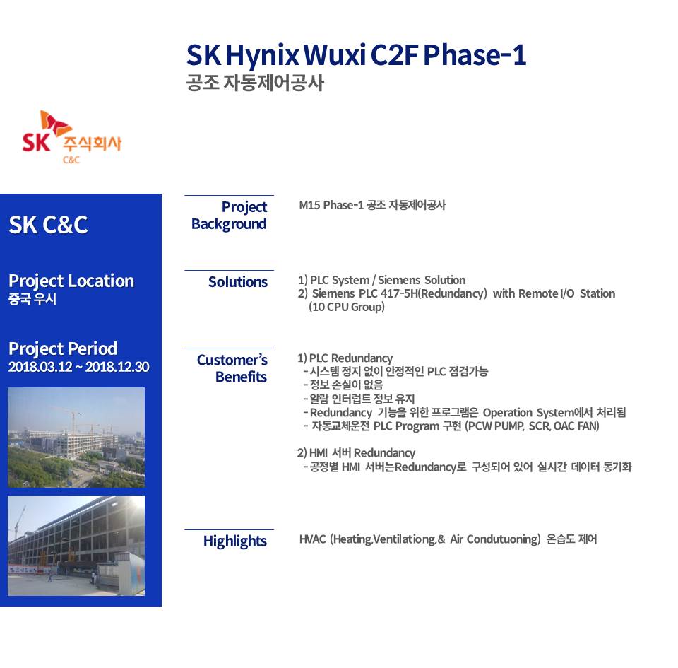 SK Hynix Wuxi C2F Phase-1 공조 자동제어공사