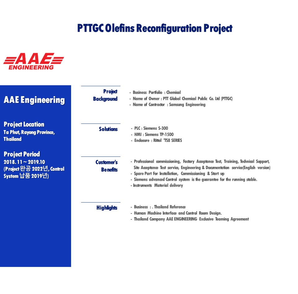 태국 PTTGC Olefins Reconfiguration Project 수주