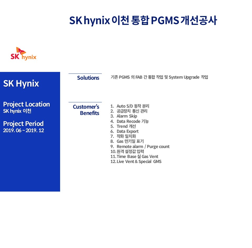 SK hynix 이천 통합 PGMS 개선공사 수주입니다.