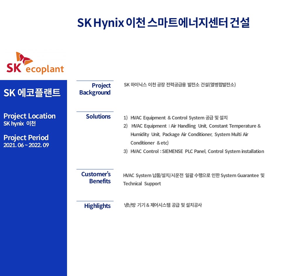 SKhynix 이천 스마트에너지센터 건설